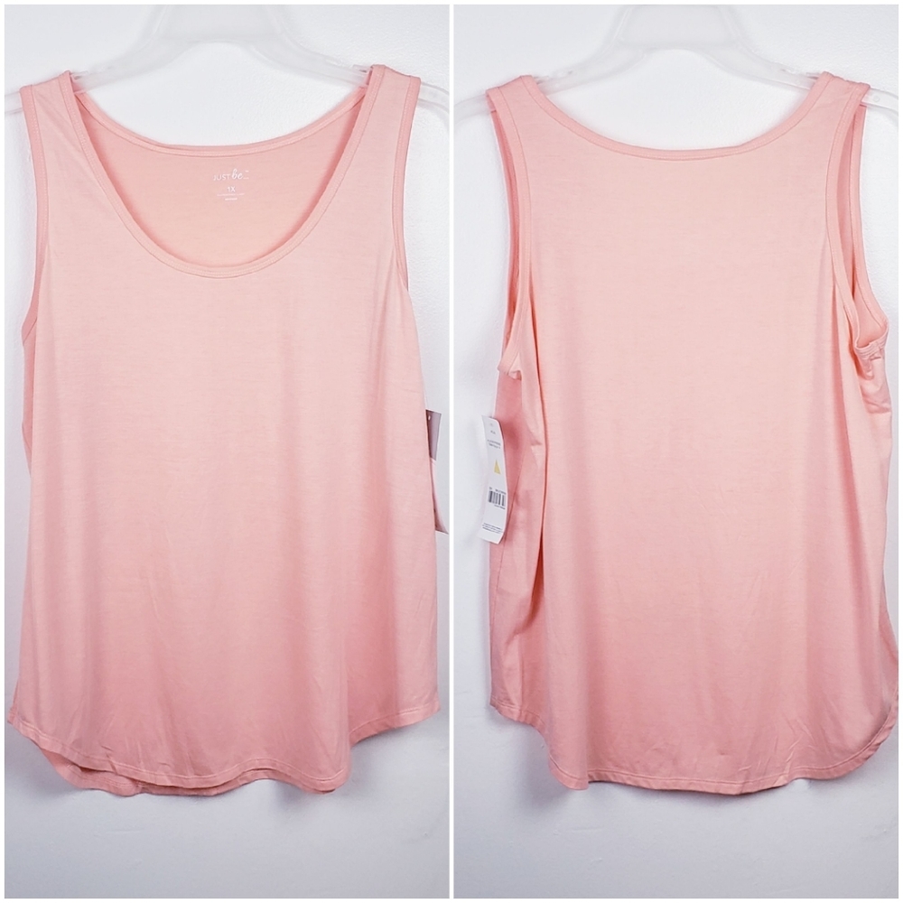 🤑Just be plus boyfriend tank peach top